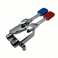 Robinet à pédale pour eau chaude et froide, corps en laiton chromé, filetage G1/2, commande à double pédale, montage au sol, cuisine