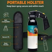 Spray Dissuasif Anti-Agression pour Ours 30ft Rouge Gel Noir avec Lampe Torche Tactique Outil de Survie Portable 470ml