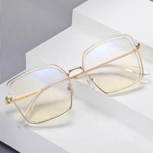 Lunettes Jiuling, monture double couleur en TR90, branches à ressort, monture carrée surdimensionnée, lunettes de vue pour tous - Product Image 2