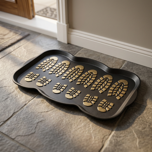 Rubber Boot Tray Mat Solid Color Non-Slip Thick Durable Waterproof Easy <b>Clean</b> Modern <b>Machine</b> Made Rectangle Shoe Organizer - Product Image 2