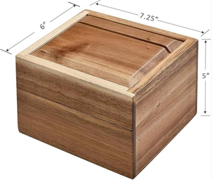 Usine Personnalisé En Bois <span class=keywords><strong>Livre</strong></span> De <span class=keywords><strong>Cuisine</strong></span> Cadeaux Recette Organisateur Boîte En Bois Massif Recettes Carte Stockage Présentoir Boîte avec Séparateurs - Product Image 6