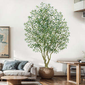 Albero di Ulivo Artificiale, Ulivi Finti da Esterno, Pianta in Vaso di Seta con Tronco Realistico per Arredamento Moderno di Uffici e Case - Product Image 1