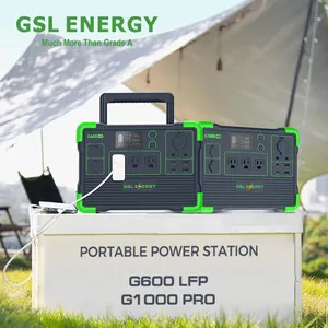 GSL الطاقة القابلة لإعادة الشحن 600W Lifepo4 محطة الطاقة الشمسية المحمولة 1000W 110V مولد التخييم الشمسي الأجهزة الإلكترونية MPPT