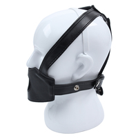 Harnais de contrainte BDSM en cuir noir réglable avec boucle en O, balle de gag ouverte, masque et rivets pour cosplay fétichiste esclave