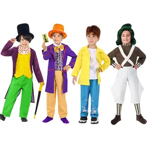 Новый дизайн, необычный карнавальный костюм Чарли и шоколада, набор Willy Wonka Opa для вечеринки, костюм для косплея для детей