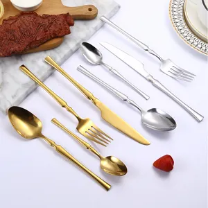 Wedding Banquet Gold Cutlery Set Flatware 410 Stainless Steel Dining Cutlery Flatware Set