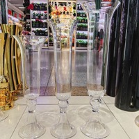 Vente en gros directe vase en verre transparent droit mariage pièce maîtresse en verre vase scène bureau centre décorations.