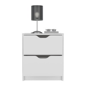 Basilea 2 <b>Drawer</b> Nightstand White <b>Storage</b> Side Table <b>Pull</b> <b>Out</b> System - Product Image 5