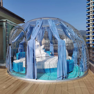 ร้อนขายการออกแบบใหม่โรงแรมโพลีคาร์บอเนตโดมเต็นท์โมดูลาร์สําเร็จรูปพีซีคริสตัลฟองโดมบ้าน - Product Image 1