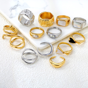 แหวนเพทายทรงเรขาคณิตสำหรับสตรีเครื่องประดับสำหรับใส่ในชีวิตประจำวันดีไซน์แหวกแนว - Product Image 1