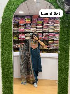 Conjunto largo de 2 piezas bohemio verde para mujer con bordado a mano, patrón geométrico, corte holgado, tallas L a 6XL - Product Image 3