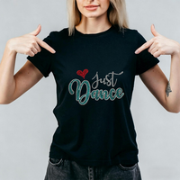 Design personnalisé Just Dance, transfert thermique, transfert de strass pour t-shirt