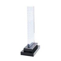 Plaque de trophée personnalisée en acrylique transparent avec base noire – Récompenses d'entreprise personnalisées pour événements ou cadeaux