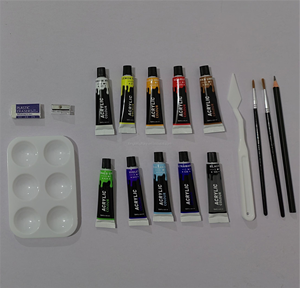 Fournitures d'art professionnelles <span class=keywords><strong>Peinture</strong></span> 12 ML-2 pinceaux, 1 <span class=keywords><strong>crayon</strong></span>/gomme/taille-<span class=keywords><strong>crayon</strong></span>/couteau en plastique/palette en plastique Ensemble <span class=keywords><strong>de</strong></span> <span class=keywords><strong>peinture</strong></span> <span class=keywords><strong>acrylique</strong></span> - Product Image 5