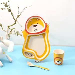 Ensemble de vaisselle pour enfants avec impression de dessins animés assiette d'alimentation en mélamine incassable vaisselle bol vaisselle pour enfants