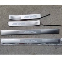 Pour Benz 2019-2023 W463 W464 G63 AMG, éclairage de seuil de porte LED éclairé, bande en fibre de carbone, pédale de bienvenue en fibre de carbone