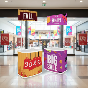 Comptoir de promotion pop-up léger, pliable, rectangulaire, portable, intérieur/extérieur, supermarché, bureau de promotion de haute qualité - Product Image 1