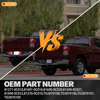 En stock aux États-Unis : Feux de plaque d'immatriculation LED de courtoisie en forme de U rouges pour Toyota Tacoma 2005-2015 et Tundra 2000-2013