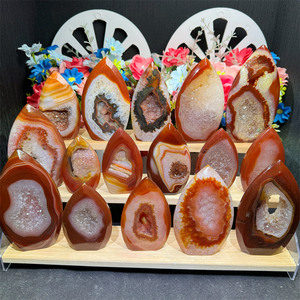 Grosir merah Sardonyx kristal alami Carfts ornamen Carnelian Druzy dekorasi untuk hadiah