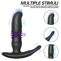 Analer Vibrator Butt Plug Prostata-Massagegerät Dildo 10 Vibrationen Teleskopisch Tragbar Stoßfunktion für Männer Frauen Paare