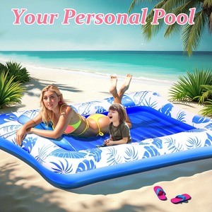 Lan Hua <b>Inflatable</b> <b>Floating</b> Raft 210x120cm Blue With Removable Headrest And Drink Holder For Pool Lounge - Product Image 4
