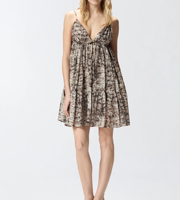 Robe mini à volants imprimé serpent pour femme, bretelles spaghetti, col en V profond, robe d'été décontractée, étiquette privée personnalisée OEM
