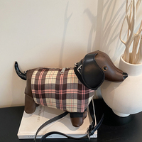 Nouveau sac à bandoulière pour femme en forme de chien saucisse, avec motif écossais tendance et formes d'animaux mignons, sac bandoulière pour femme