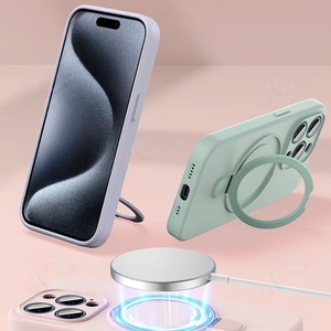 Étui de téléphone magnétique en silicone liquide tendance, adapté aux <span class=keywords><strong>iPhone</strong></span> 11/12/<span class=keywords><strong>13</strong></span>/14 Pro Max avec support invisible - Product Image 4