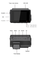 4K + 1080P Wifi GPS Dash Cam 2 Lentilles Avant et Arrière Intérieur Dashcam 4K Vision Nocturne Caméra de Voiture DVR