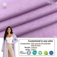 Tissu tricoté jersey ultra-extensible en Lyocell, Acétate et Spandex, 170 g/m², pour gilet de base et haut à manches longues pour femme TS081 #