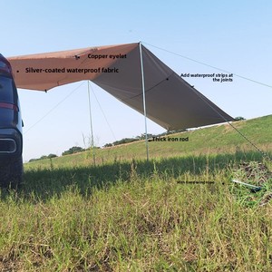 Rainproof Sunproof Summer Car Canopy Side <b>Tent</b> 440cm for Sedan SUV Outdoor Camping with Waterproof Oxford Cloth Three-piece set - Product Image 3