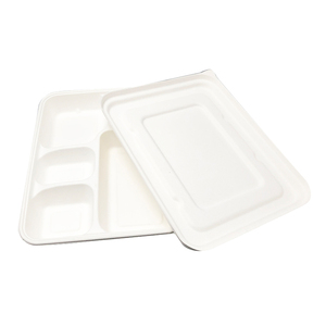5 compatment Eco Friendly Promotional Biodegradable Disposable Bagasse Lunch Box Packaging