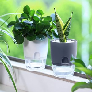 self watering plant pot garden Automatic Absorbing Water Self Watering Planter small the lazy self watering plastic flower pot
