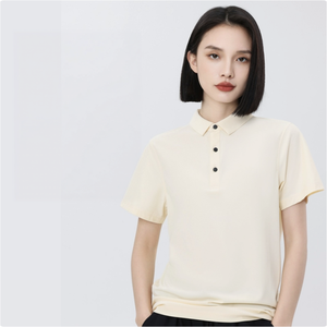 Camiseta de Manga Corta para Mujer, Tejida con Fibra de Algodón/Bambú, Transpirable, Color Sólido Minimalista, Largo Regular, Estilo Casual - Product Image 1