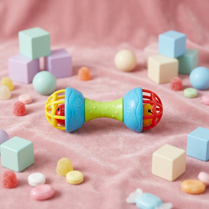 Sonajero de Goma Suave para Bebés, Mordedor en Forma de Mancuerna, Pelota Sensorial para Agarrar, Juguete de Aprendizaje Temprano - Product Image 1