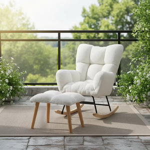 Chaise à bascule ergonomique pour salon, idéale pour l'<span class=keywords><strong>allaitement</strong></span>, moderne, pour petits espaces, avec housse en coton – Vente chaude directe usine - Product Image 3