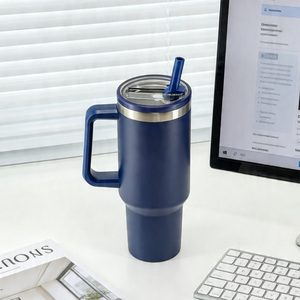 Gobelet isotherme en acier inoxydable de 40 oz avec poignée et paille, sans BPA, isolation thermique 12-24h pour le camping et les voyages – Vente chaude - Product Image 6