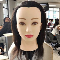 100 noir marron femme mannequin tête d'entraînement pour Salon de beauté école cheveux tressage et blanchiment formation Style droit cheveux humains