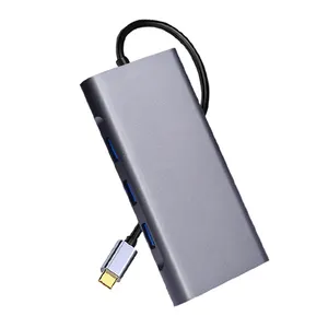 USB-концентратор 10 в 1, USB Type-C, USB 3,0, PD, SD/TF, 4K, HDMI, VGA, RJ45
