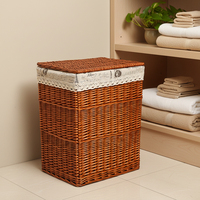 Panier de rangement en rotin tressé, panier en paille et osier pour armoire, panier à linge sale classique, taille personnalisable – Offre Spéciale