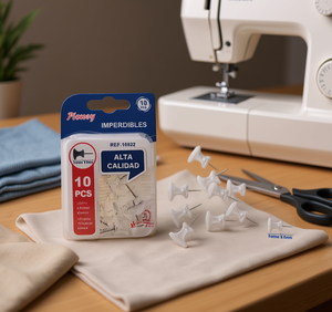 Pioney T-pin 10 pezzi, diametro testa 14 mm, finitura brillante, uso generale - Product Image 2