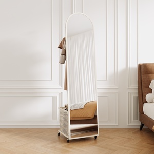 <span class=keywords><strong>Espejo</strong></span> Giratorio de Cuerpo Entero con <span class=keywords><strong>Perchero</strong></span>, Móvil, para Entrada y Dormitorio - Product Image 4