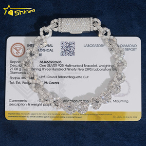 Nuovo Design Lussuoso <span class=keywords><strong>Bracciale</strong></span> Cubano <span class=keywords><strong>Infinity</strong></span> in Argento Massiccio S925 da 8mm con Diamanti Coltivati in Laboratorio e Certificato IGI, Stile Hip Hop Iced Out - Product Image 2