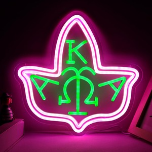 AKA Pink Neon Sign para decoración de pared Sorority Parafernalia LED Light Pink and Green Sorority Gifts para mujeres Graduación Cumpleaños - Product Image 1