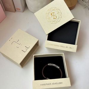 Caja de cajón de joyería con estampado en caliente rectangular personalizado, caja de regalo de lujo con embalaje de película transparente - Product Image 4