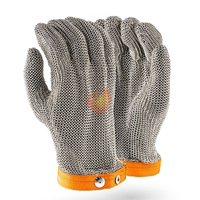 Roestvrijstalen kettingmail handschoenen voor beschermende ringen en handschoenen voor handveiligheid