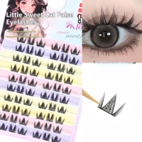 Faux cils naturels 10 rangées style nuage pour femme, effet manga, œil de chat, fleur, queue de poisson triple, outils de maquillage, marque YS