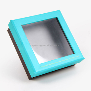 定制标志印刷标志硬质纸板纸可拆卸盖子和基础服装包装礼品盒，带透明窗口 - Product Image 2