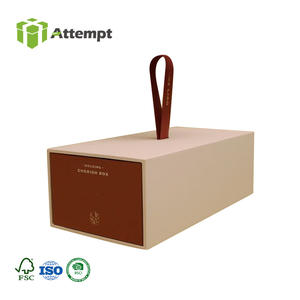 Scatole Regalo Portatili per Bomboniere con Manico a Nastro e Design a Cassetto Scorrevole per Facile Apertura, Elegante Confezione in Carta per Occasioni Speciali - Product Image 1