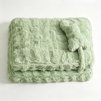 Coussin pour chien et chat Yangyangpet, lavable, rectangulaire, en fausse fourrure de lapin, doux, confortable et chaud, avec housse amovible